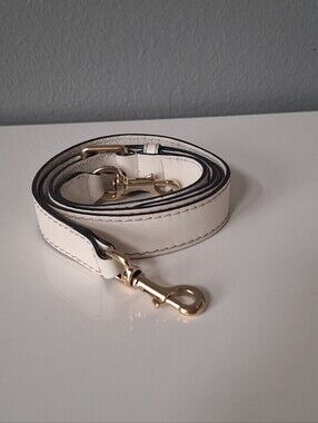 Gucci Adjustable White Leather Shoulder Strap Gold Hardware 8”-10”